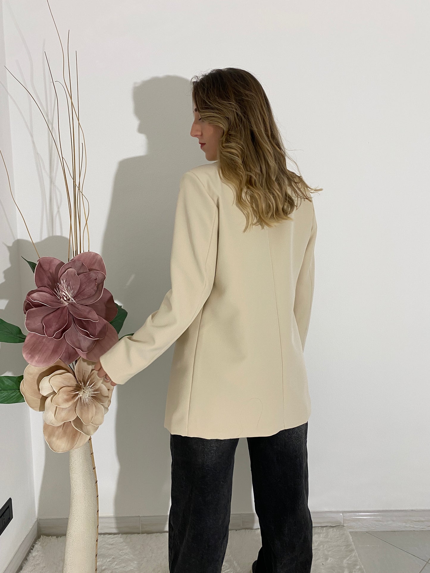 Blazer bottone singolo beige
