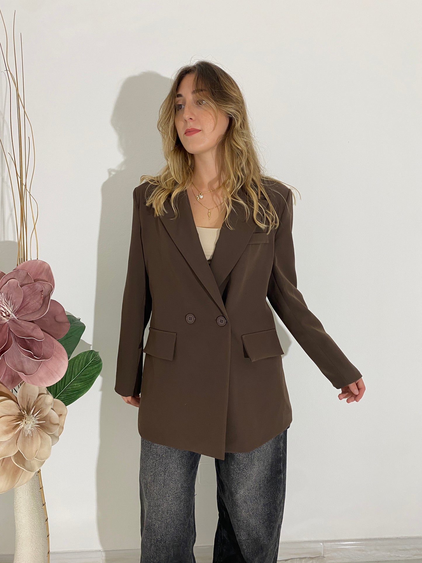 Blazer due bottoni marrone