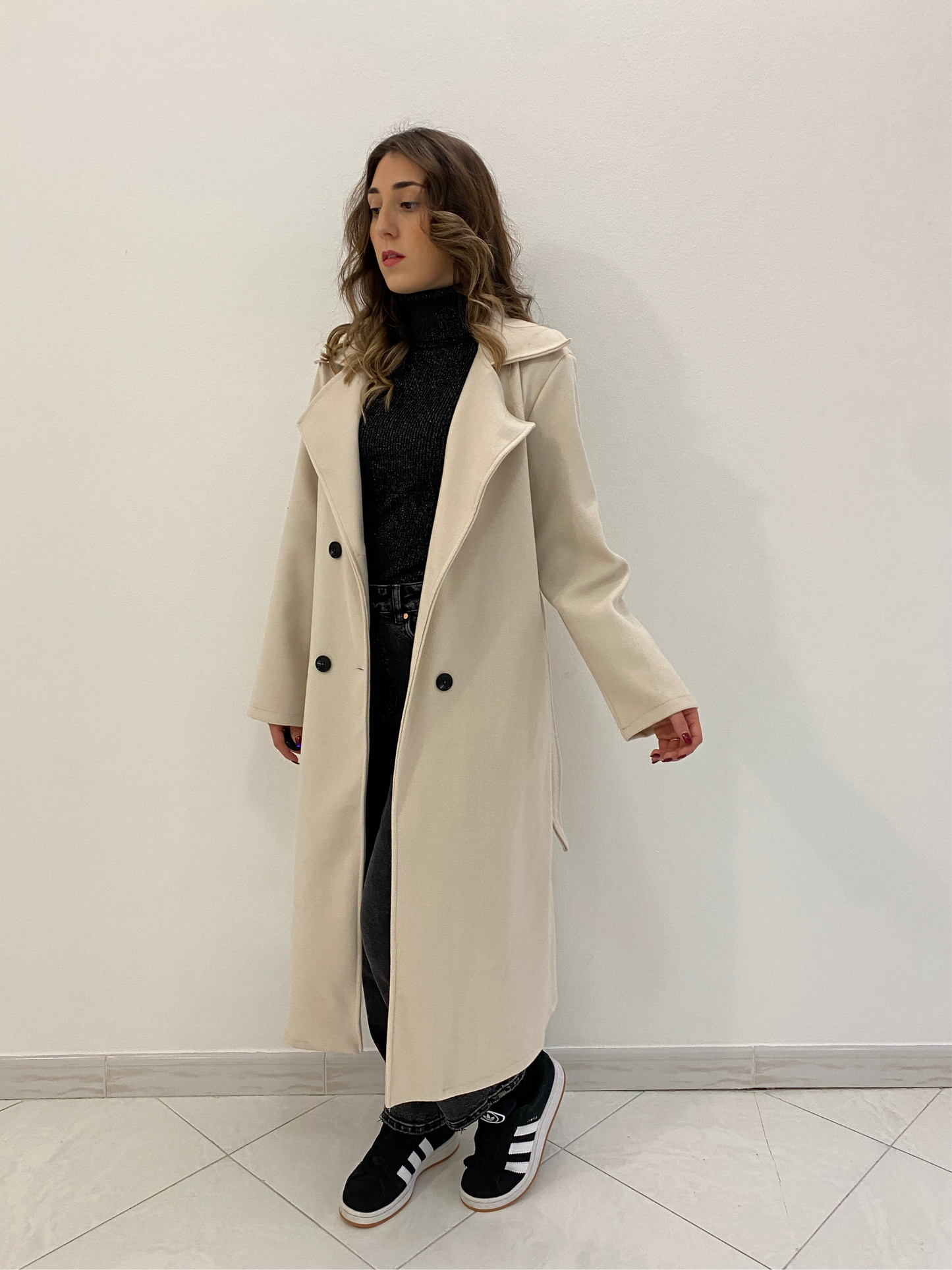 Cappotto 4 bottoni panna