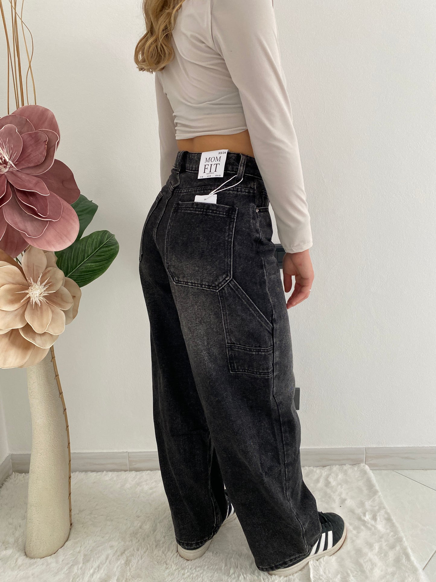 Jeans mom fit nero
