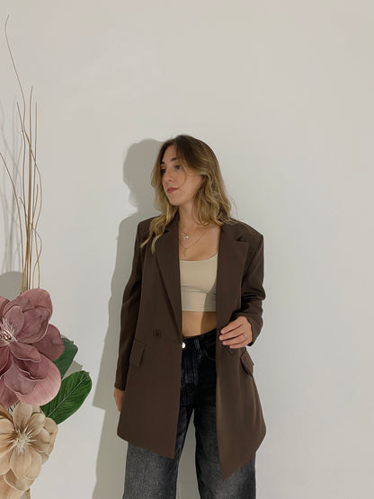 Blazer due bottoni marrone