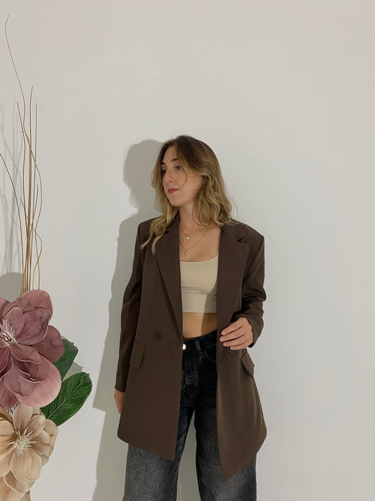 Blazer due bottoni marrone