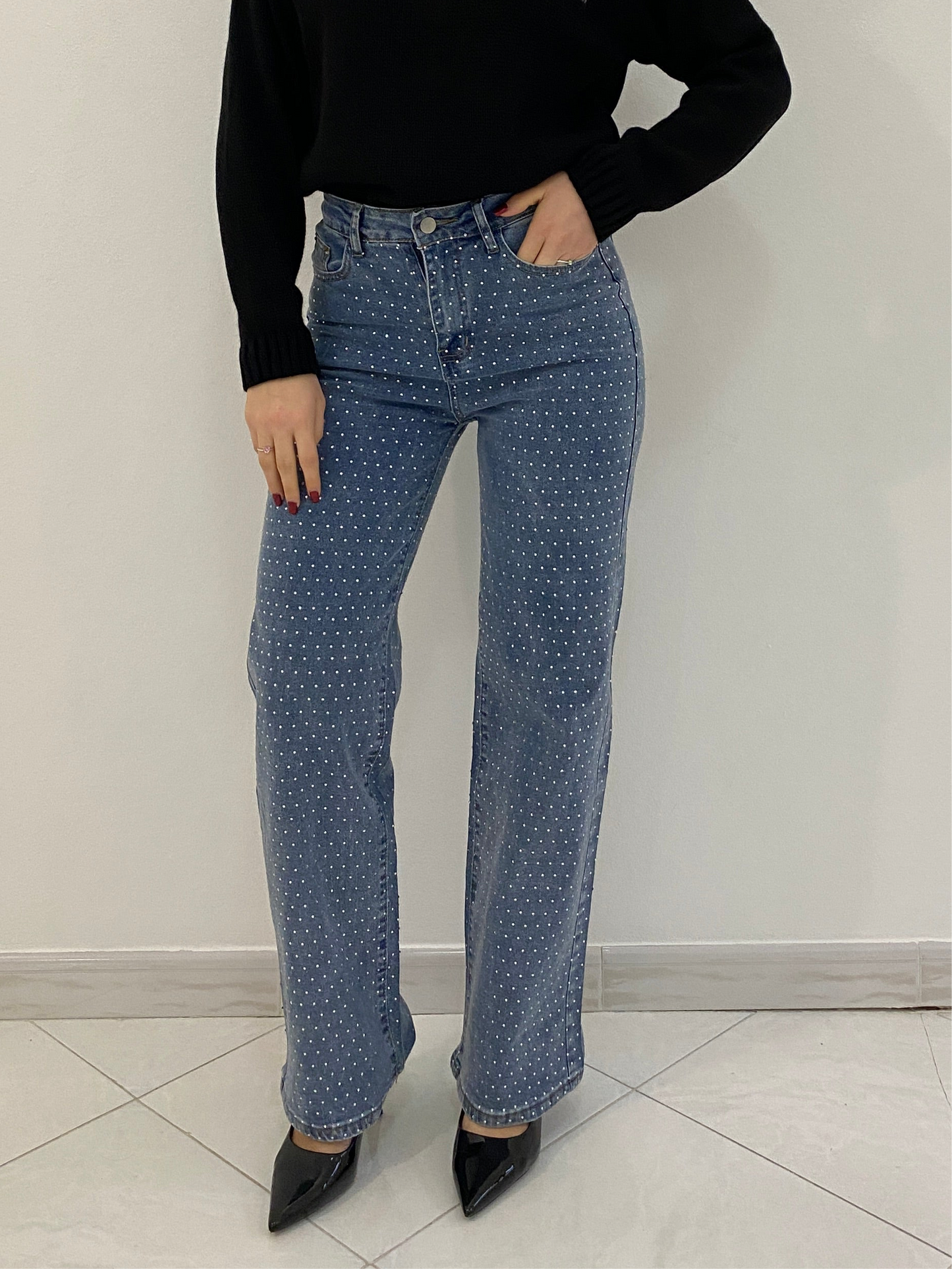 Jeans con strass