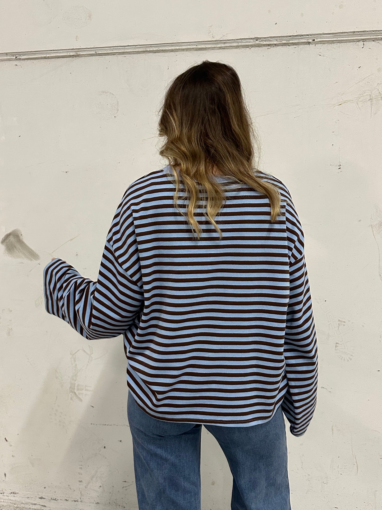 MAGLIA RIGATA CELESTE