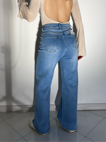 Jeans denim strass