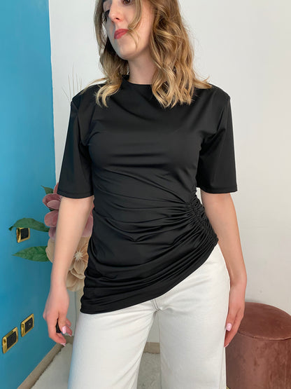 T-SHIRT DRAPPEGGIO LATERALE