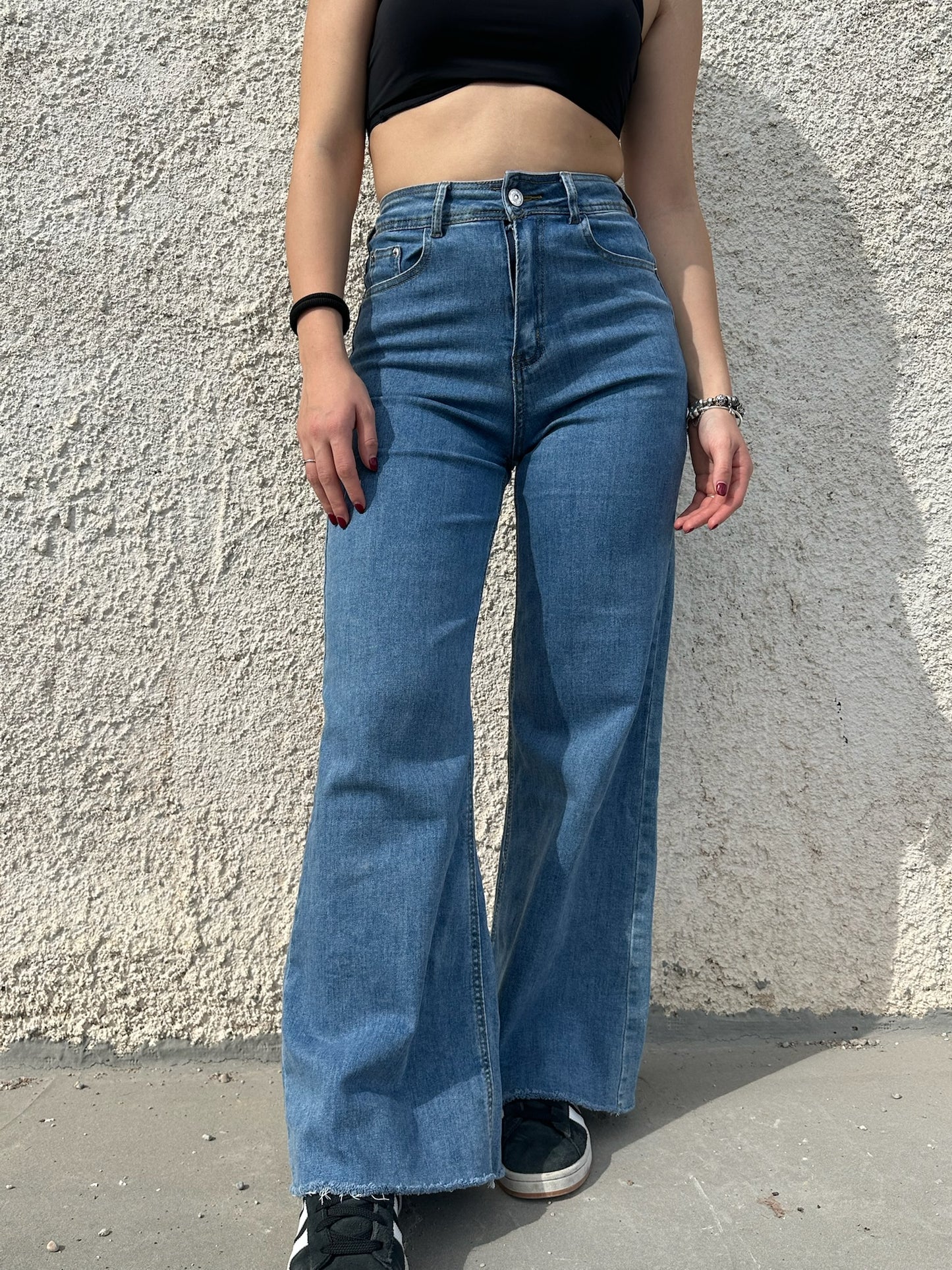 Jeans palazzo blu chiaro