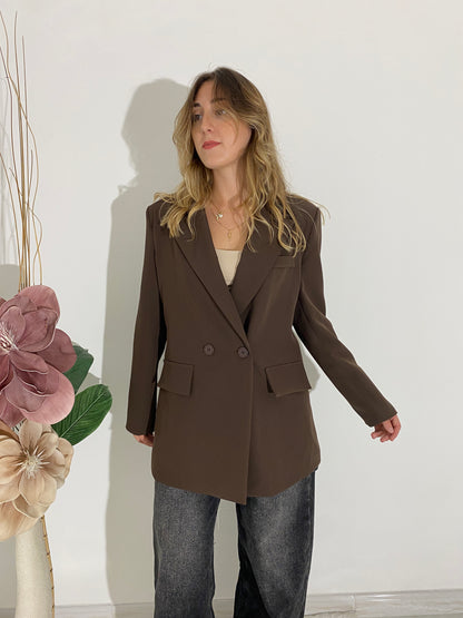 Blazer due bottoni marrone