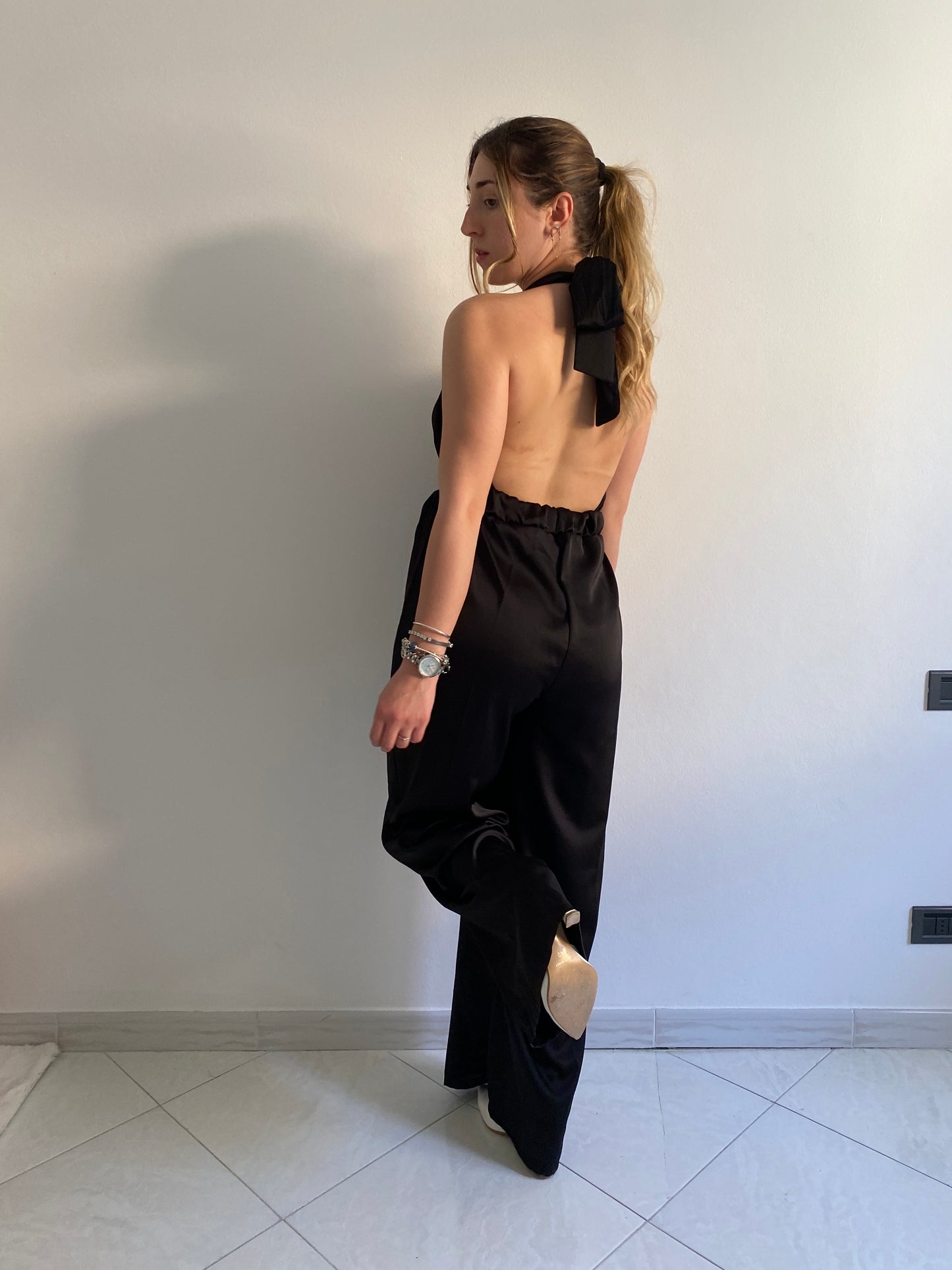 Jumpsuit Scollo a V Nero