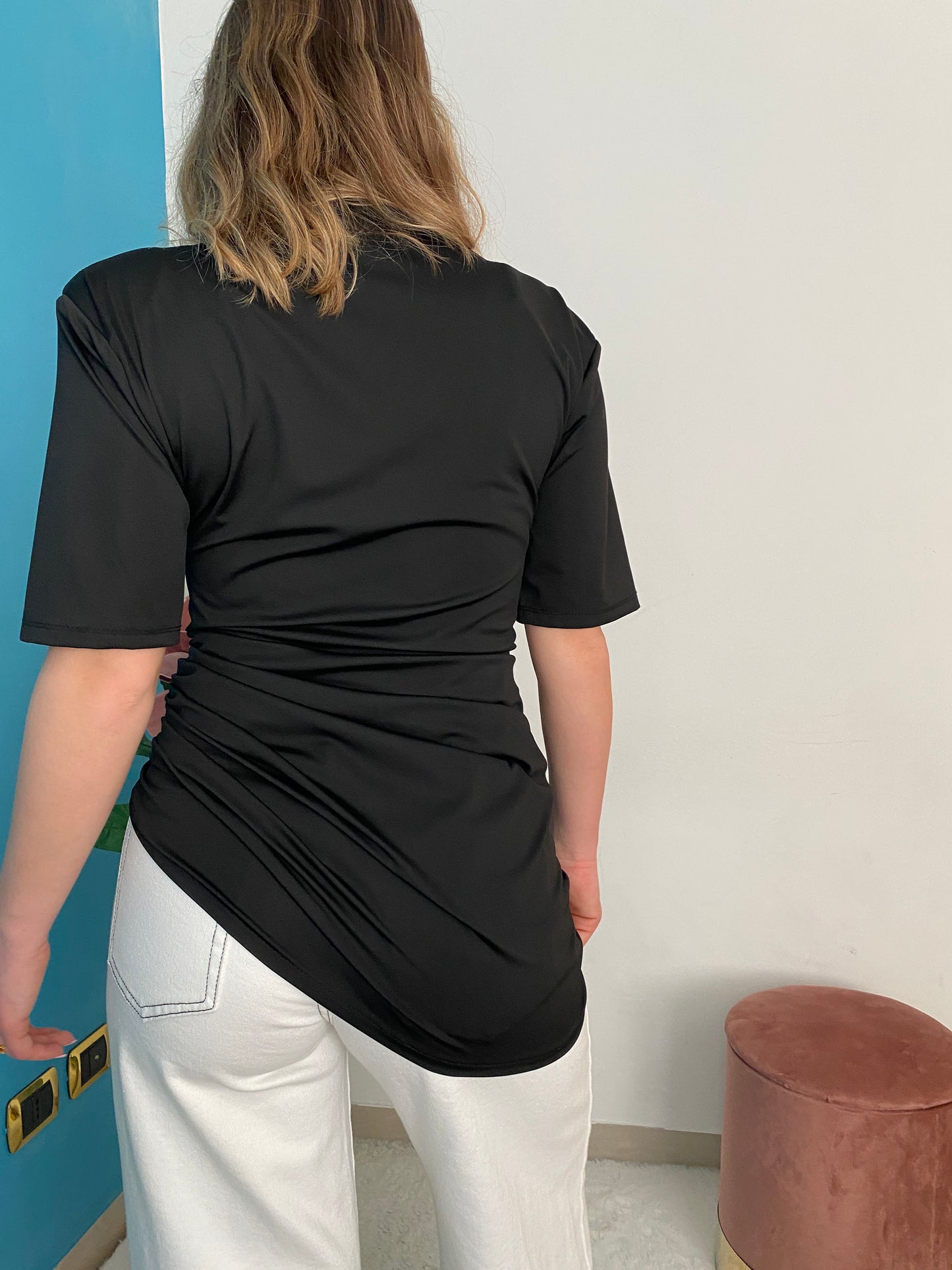 T-SHIRT DRAPPEGGIO LATERALE