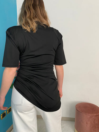 T-SHIRT DRAPPEGGIO LATERALE
