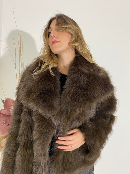 Eco-pelliccia volpe marrone