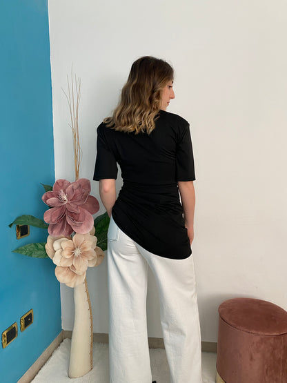 T-SHIRT DRAPPEGGIO LATERALE