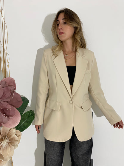 Blazer bottone singolo beige