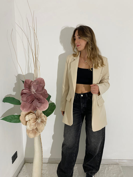 Blazer bottone singolo beige